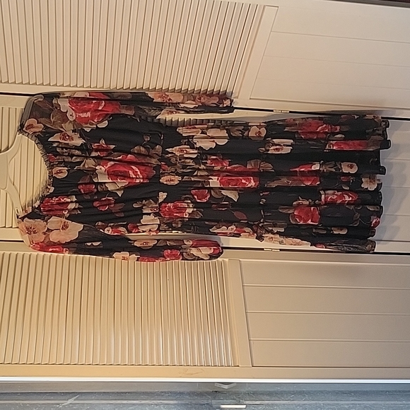 KATE AND LILY BLUE FLORAL MIDI DRESS SZ 12P - Picture 6 of 8